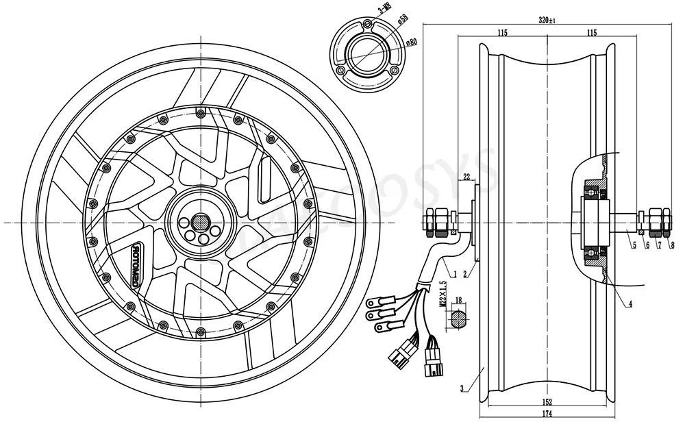 QSMotor 17X6.0 inci 70H 12000W - 12000W Electric Motorcycle Hub Motor ulasan dan harga